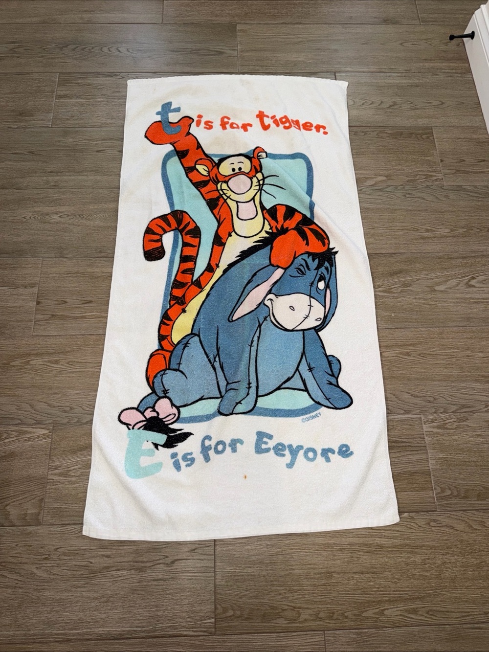 90s Vintage Disney Winnie The Pooh Beach Towel Eeyore And Tigger Deadstock
